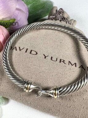 David Yurman Buckle Bracelet in Sterling Silver with 18K